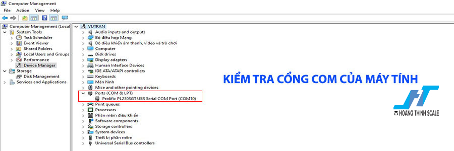 Kiểm tra cổng com của máy tính