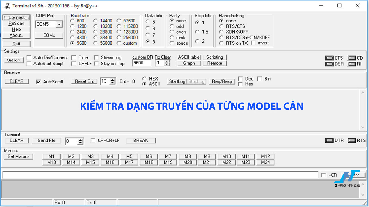 Kiểm tra dạng truyền của từng model cân