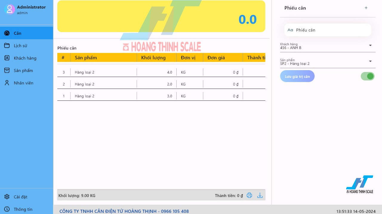 Phần mềm cân điện tử cân hàng